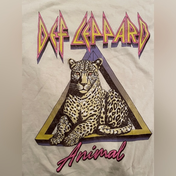 NWOT The Vinyl Icons Fairygrunge Def Leppard Graphic Y2K Retro T-shirt LG - Picture 3 of 7